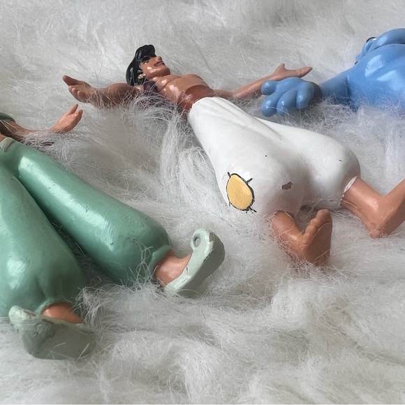 VTG Disney Aladdin + Jasmine + Genie PAX Bendable PVC Poseable Action Figures - Picture 5 of 10